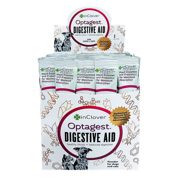 Optagest | Plant Based Prebiotics & Digestive Enzymes for Dogs & Cats, Travel Sticks